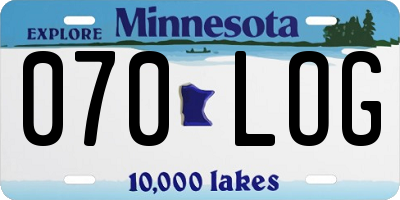MN license plate 070LOG