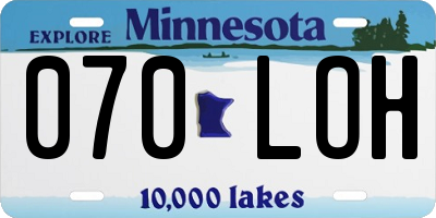 MN license plate 070LOH