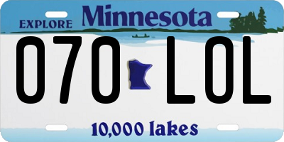 MN license plate 070LOL