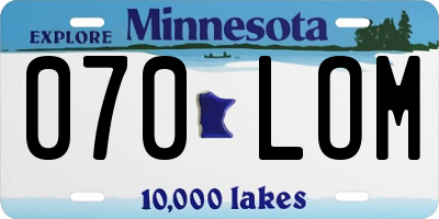 MN license plate 070LOM