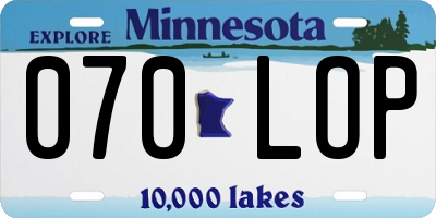 MN license plate 070LOP