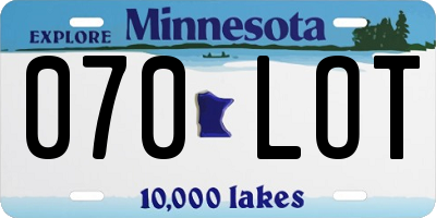 MN license plate 070LOT