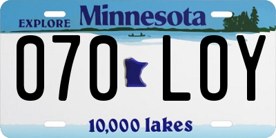 MN license plate 070LOY