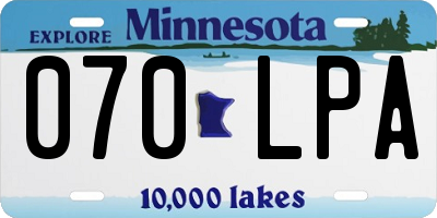 MN license plate 070LPA