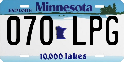 MN license plate 070LPG