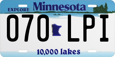 MN license plate 070LPI