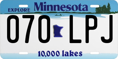 MN license plate 070LPJ