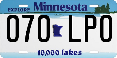 MN license plate 070LPO