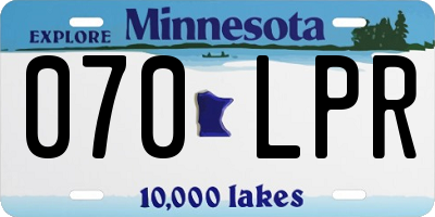 MN license plate 070LPR