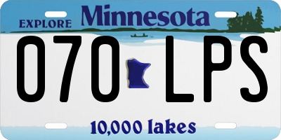 MN license plate 070LPS