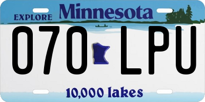 MN license plate 070LPU
