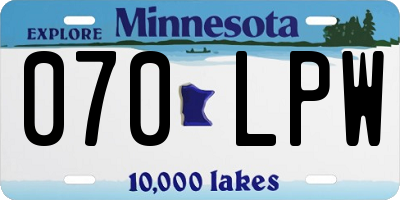 MN license plate 070LPW