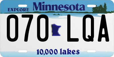 MN license plate 070LQA