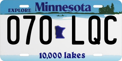 MN license plate 070LQC