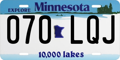 MN license plate 070LQJ