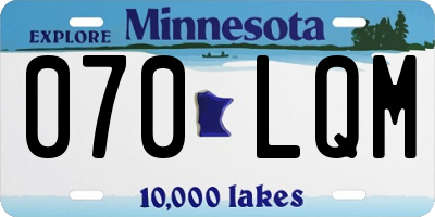 MN license plate 070LQM
