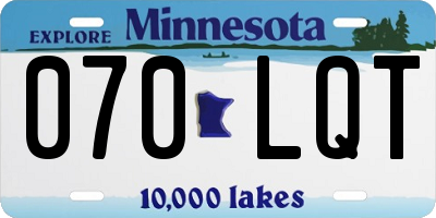MN license plate 070LQT