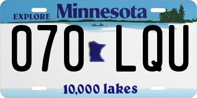 MN license plate 070LQU