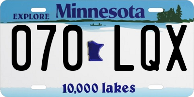 MN license plate 070LQX