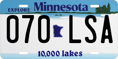 MN license plate 070LSA