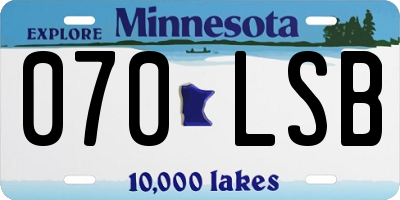 MN license plate 070LSB