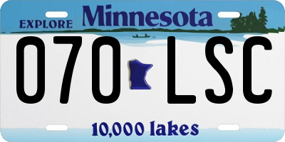 MN license plate 070LSC