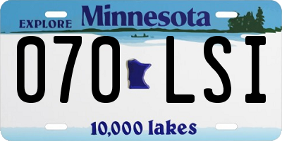 MN license plate 070LSI