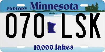 MN license plate 070LSK