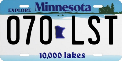 MN license plate 070LST