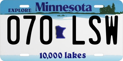 MN license plate 070LSW