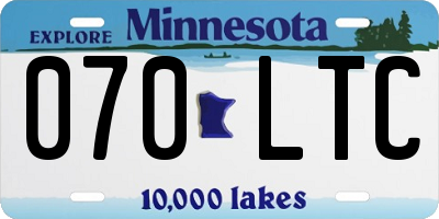 MN license plate 070LTC