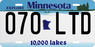 MN license plate 070LTD