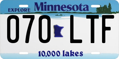MN license plate 070LTF