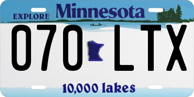 MN license plate 070LTX