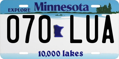 MN license plate 070LUA