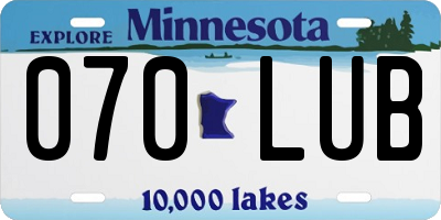 MN license plate 070LUB