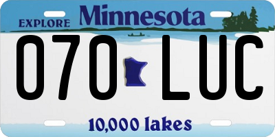 MN license plate 070LUC