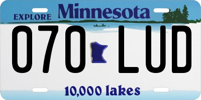 MN license plate 070LUD