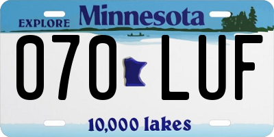 MN license plate 070LUF