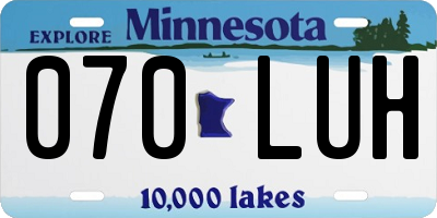 MN license plate 070LUH