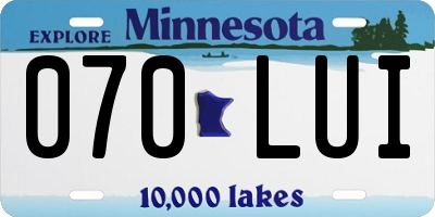 MN license plate 070LUI
