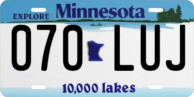 MN license plate 070LUJ