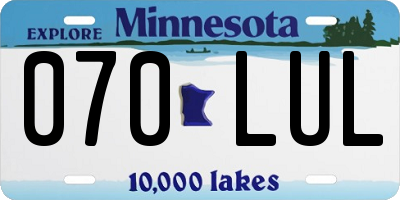 MN license plate 070LUL