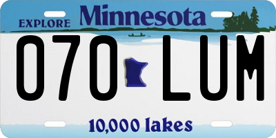 MN license plate 070LUM