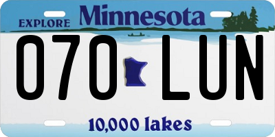 MN license plate 070LUN