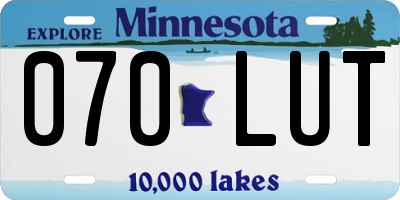 MN license plate 070LUT