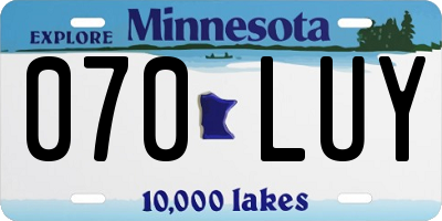 MN license plate 070LUY