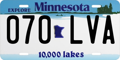 MN license plate 070LVA