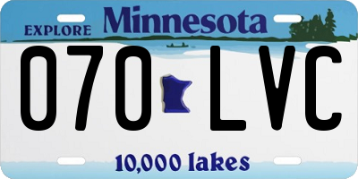 MN license plate 070LVC