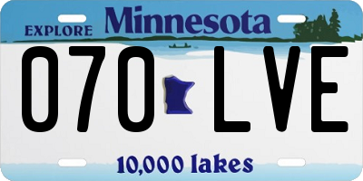MN license plate 070LVE